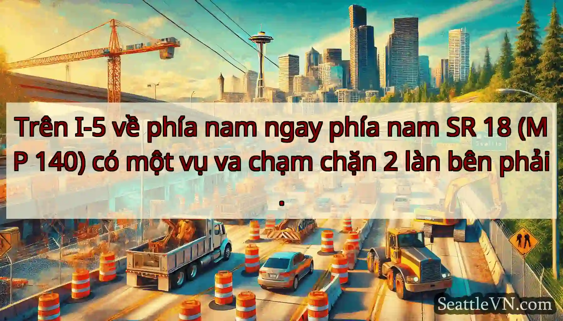 Trên I-5 về phía nam ngay phía nam SR 18 (MP 140)