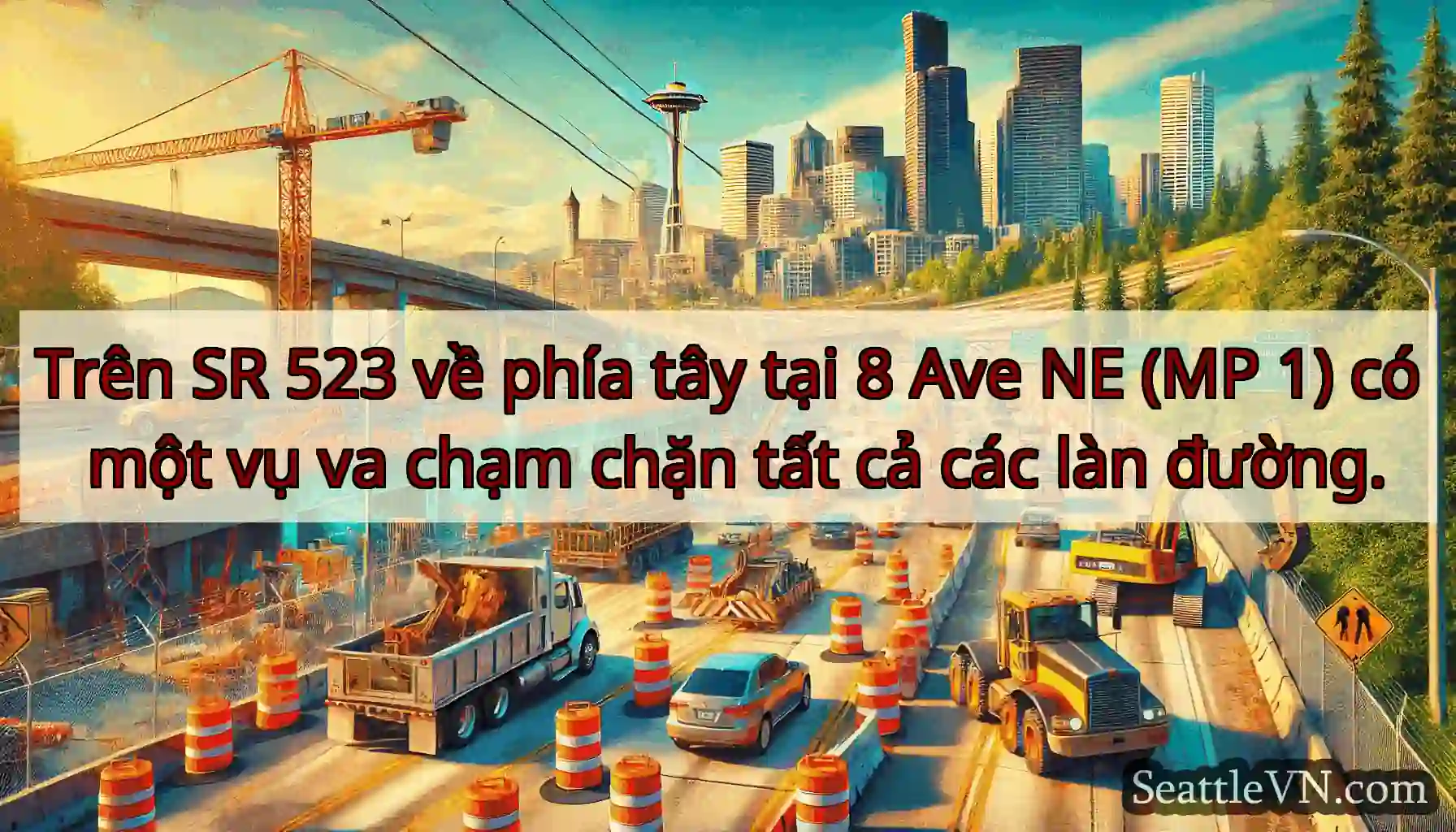 Trên SR 523 về phía tây tại 8 Ave NE (MP 1) có