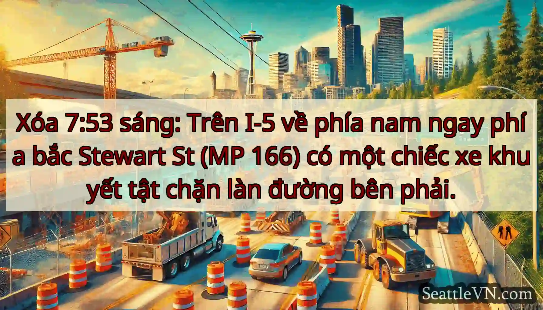 Xóa 7:53 sáng: Trên I-5 về phía nam ngay phía bắc