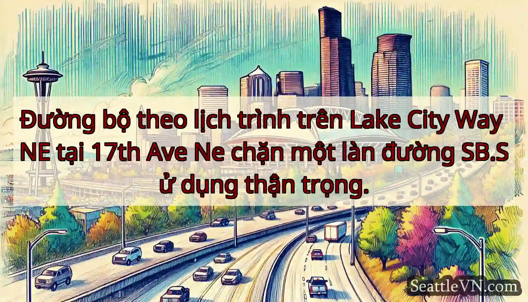 Đường bộ theo lịch trình trên Lake City Way NE