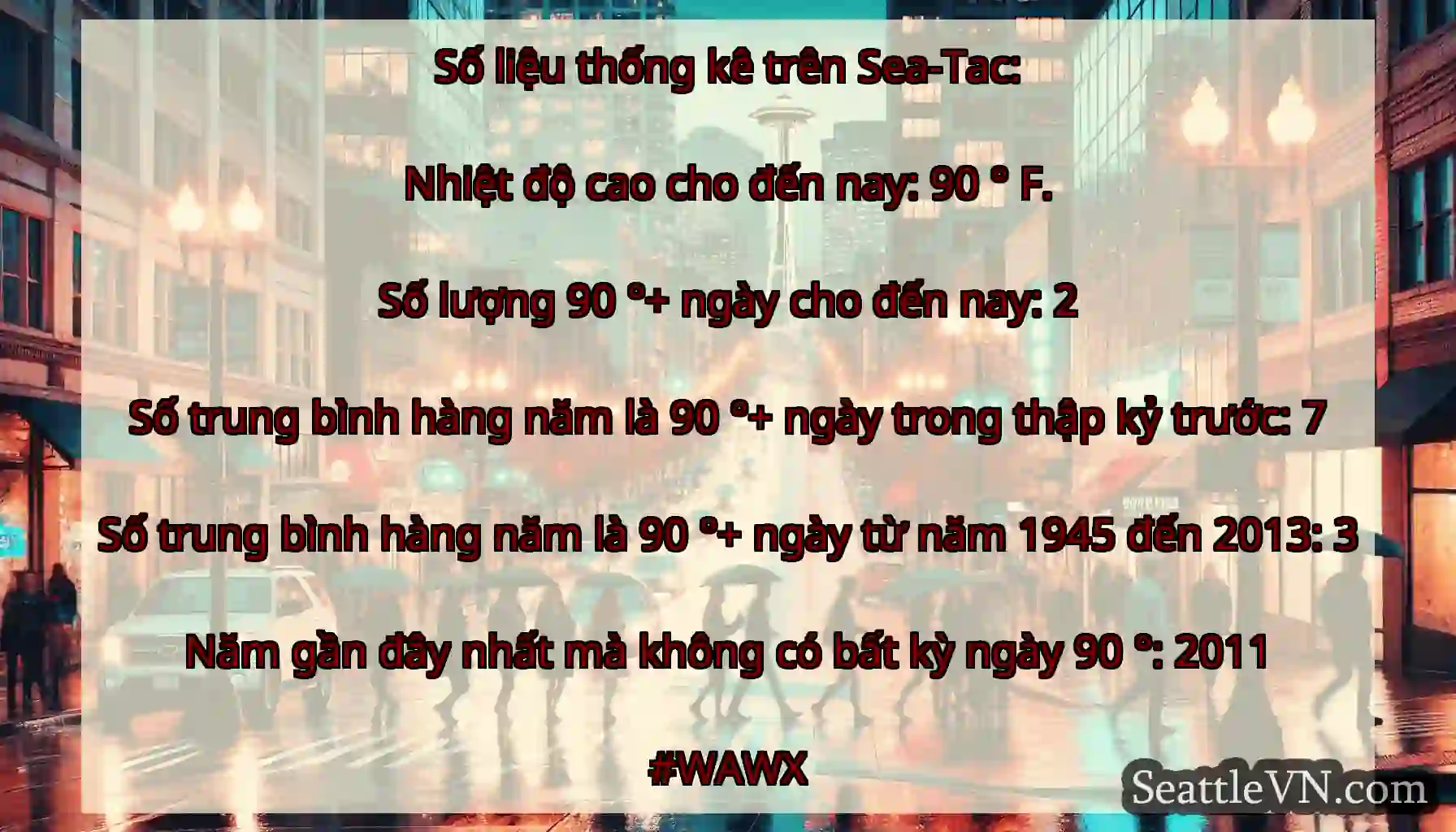 Số liệu thống kê trên Sea-Tac: