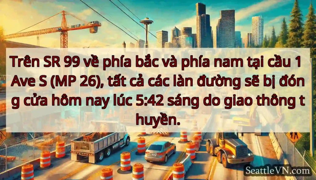 Trên SR 99 về phía bắc và phía nam tại cầu 1 Ave