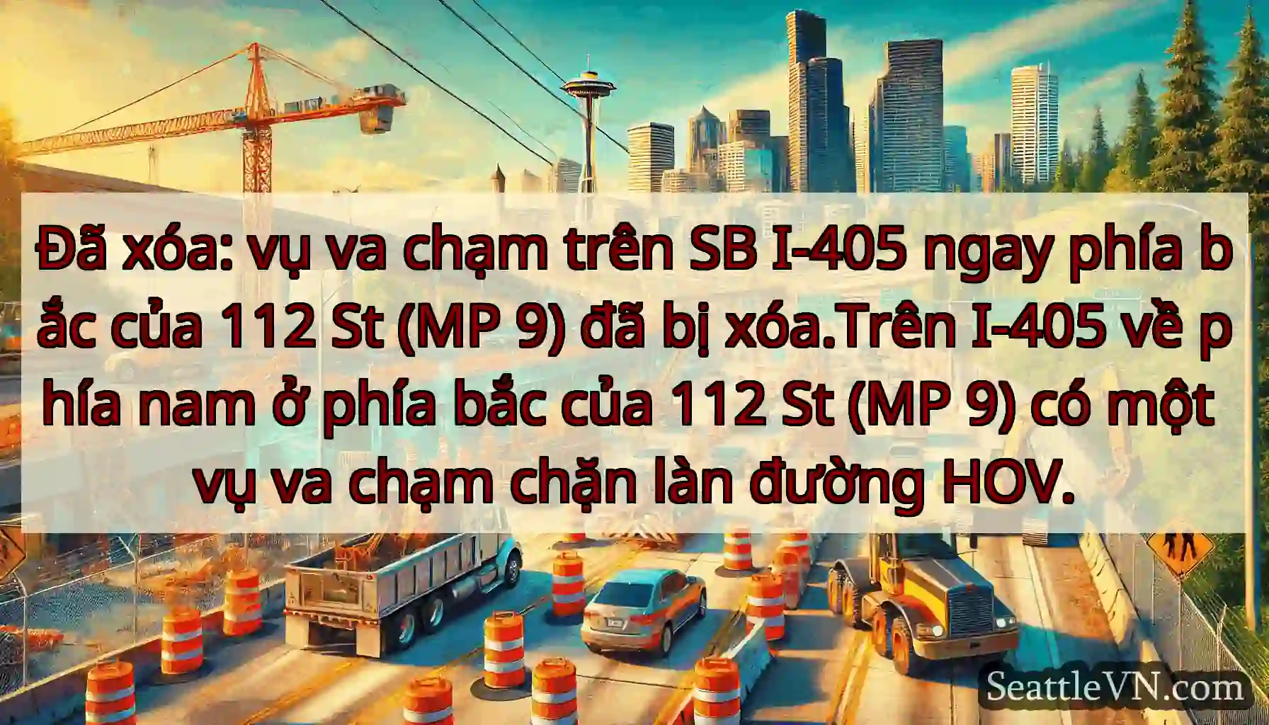 Đã xóa: vụ va chạm trên SB I-405 ngay phía bắc