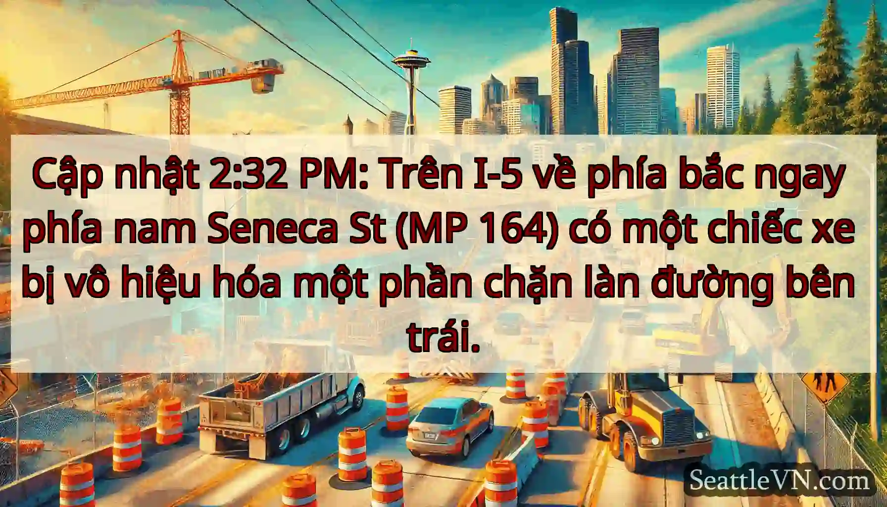 Cập nhật 2:32 PM: Trên I-5 về phía bắc ngay phía