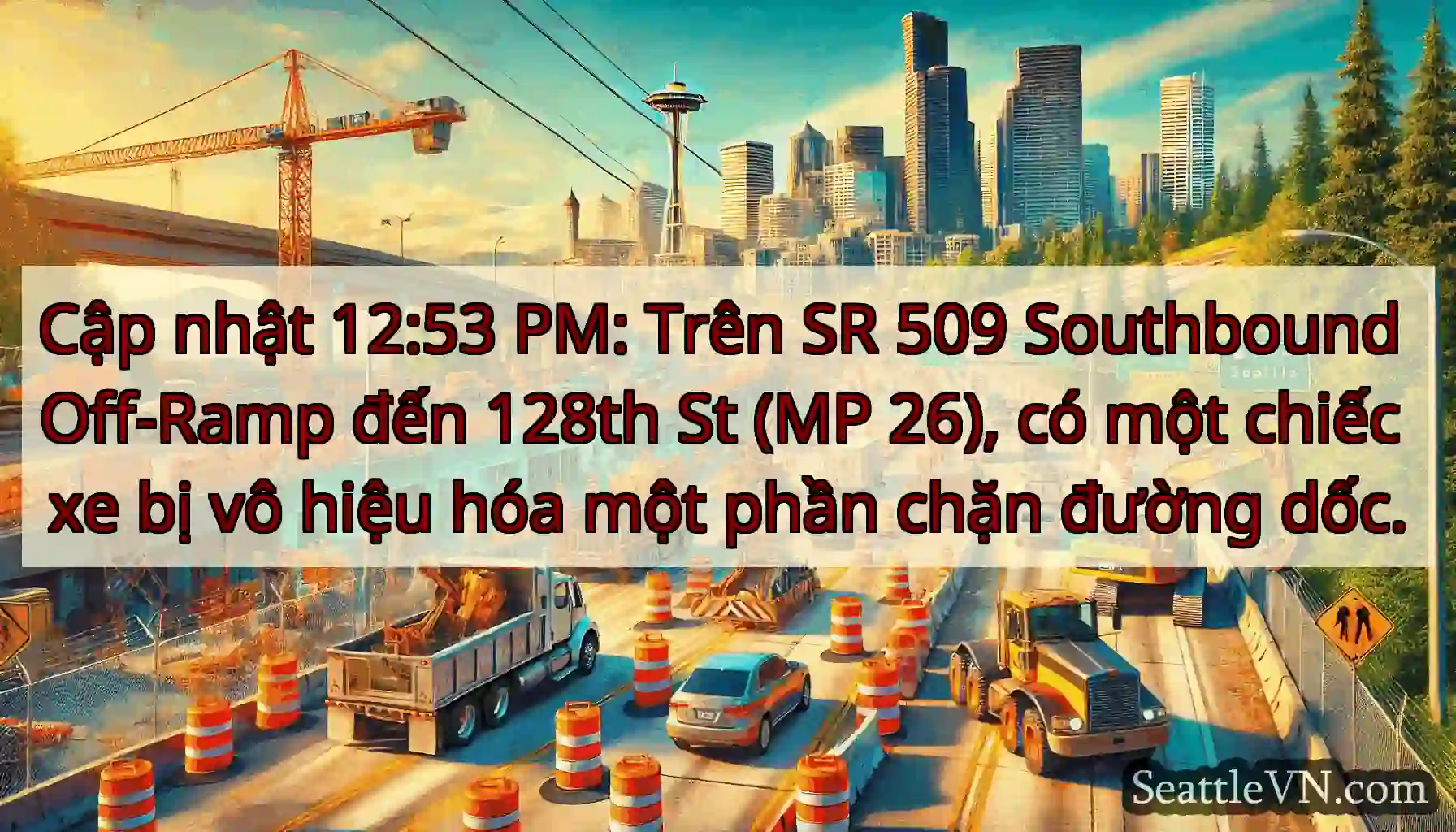 Cập nhật 12:53 PM: Trên SR 509 Southbound