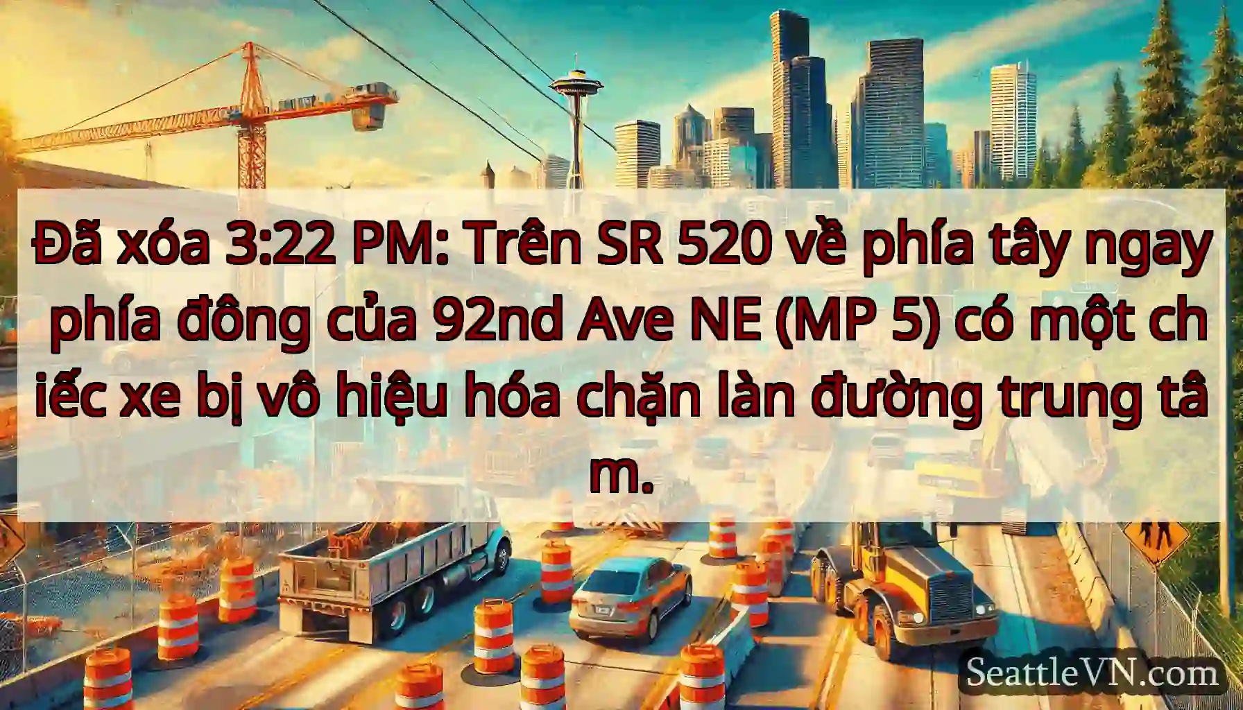 Đã xóa 3:22 PM: Trên SR 520 về phía tây ngay phía