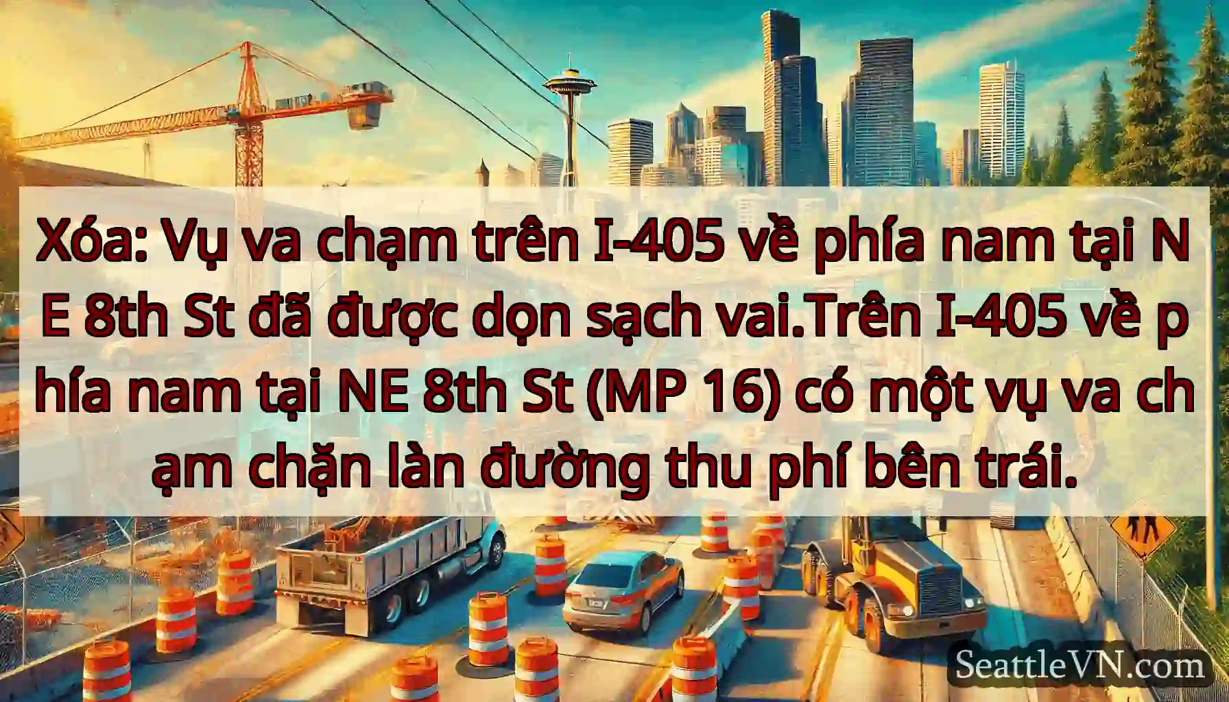 Xóa: Vụ va chạm trên I-405 về phía nam tại NE 8th