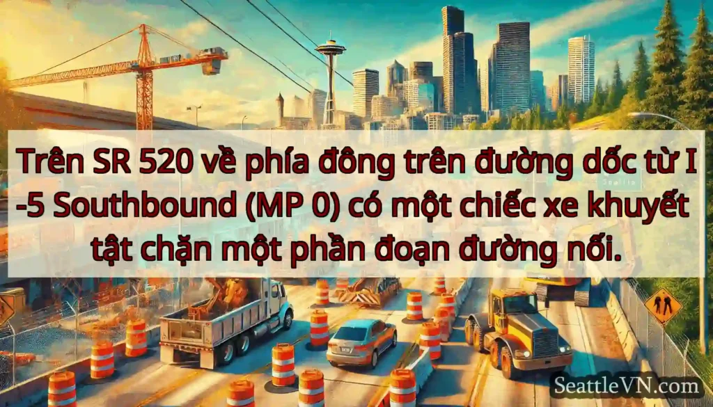 Trên SR 520 về phía đông trên đường dốc từ I-5