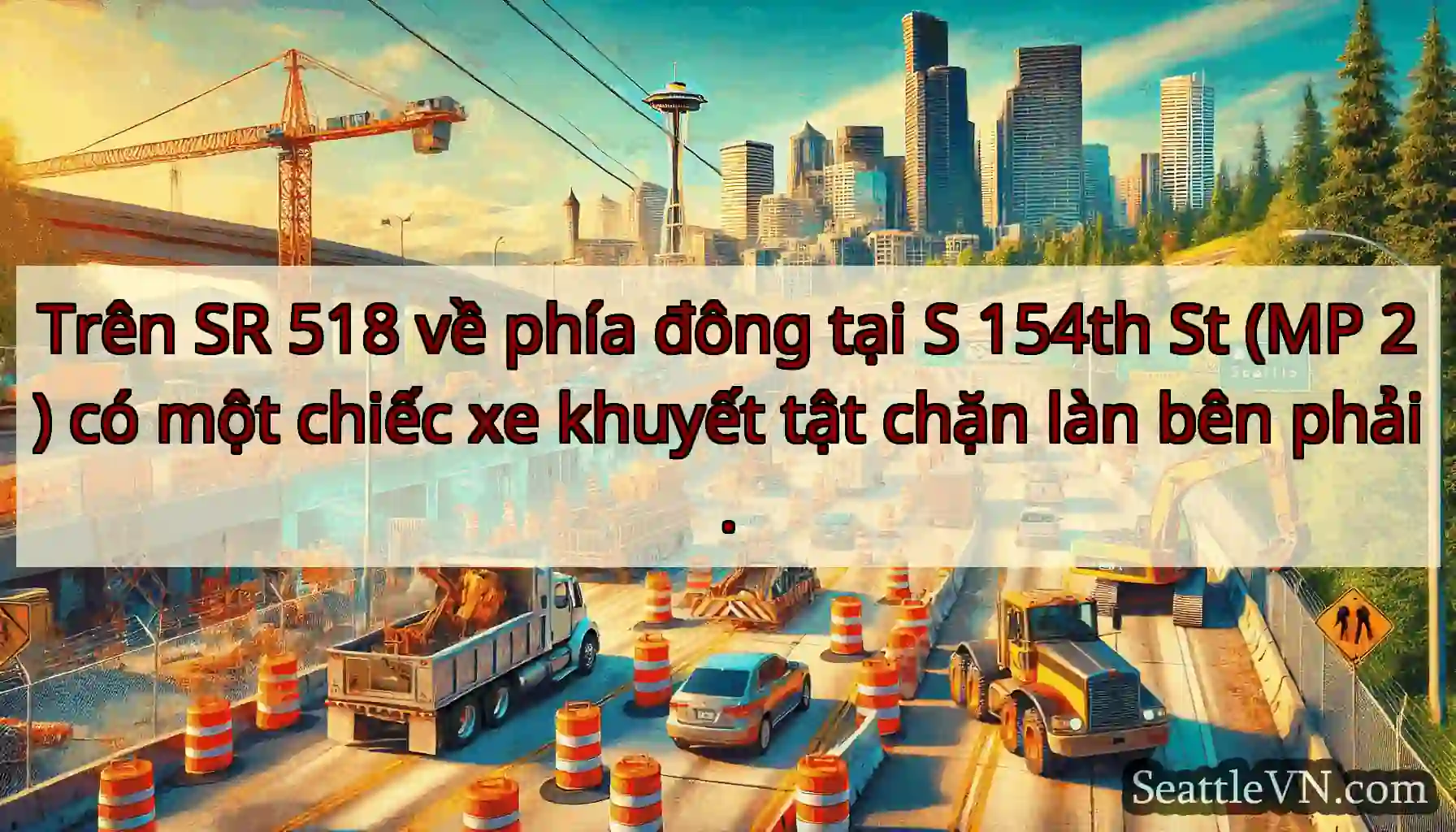 Trên SR 518 về phía đông tại S 154th St (MP 2) có