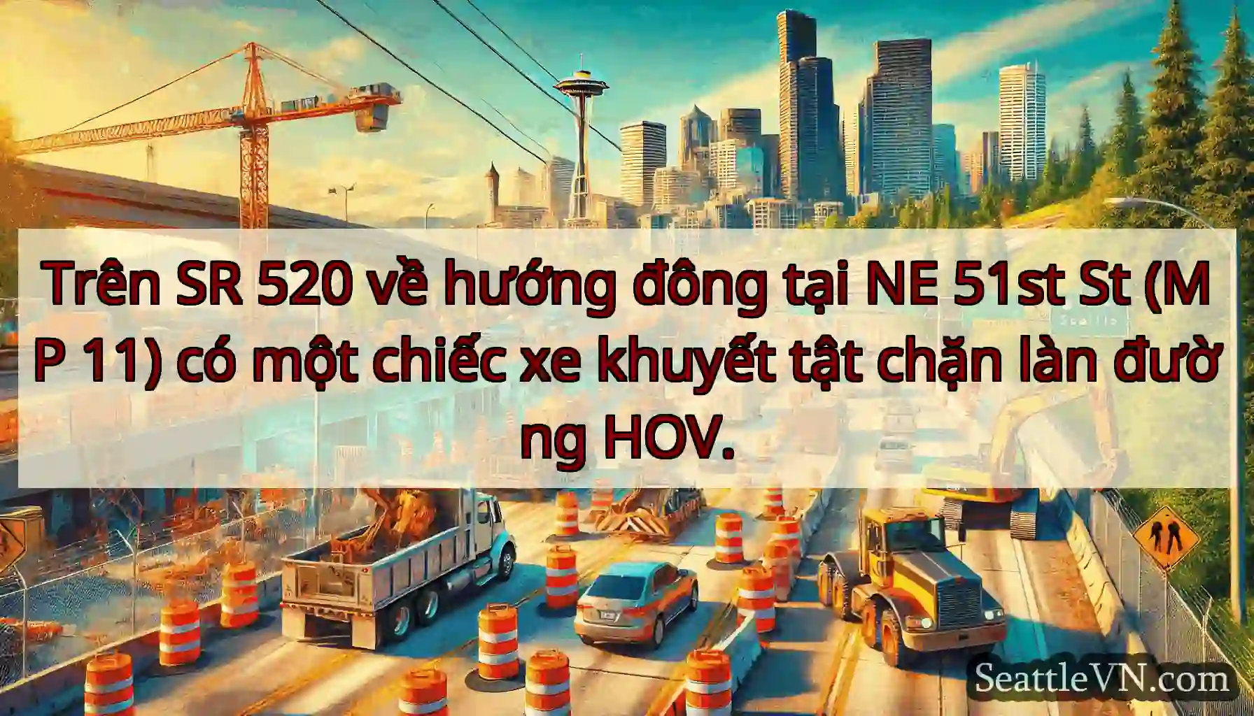 Trên SR 520 về hướng đông tại NE 51st St (MP 11)