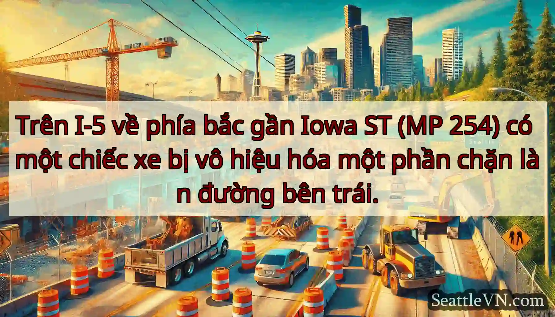 Trên I-5 về phía bắc gần Iowa ST (MP 254) có một