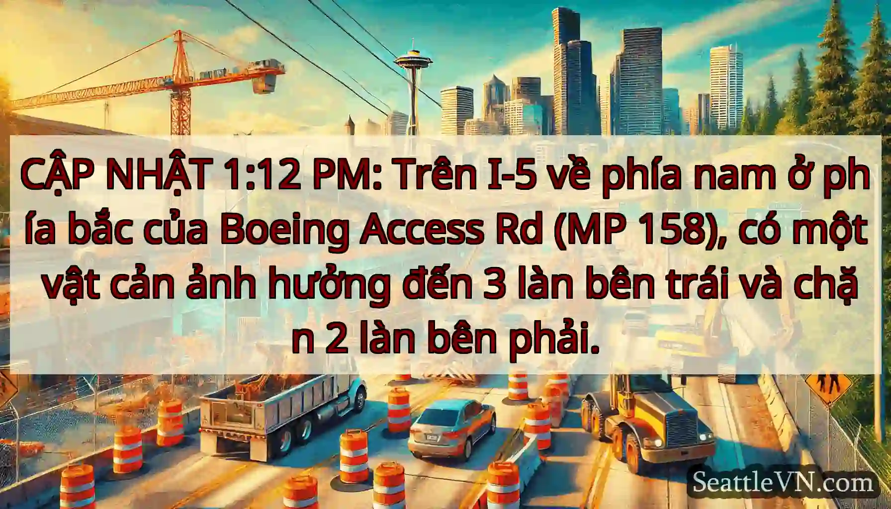 CẬP NHẬT 1:12 PM: Trên I-5 về phía nam ở phía bắc