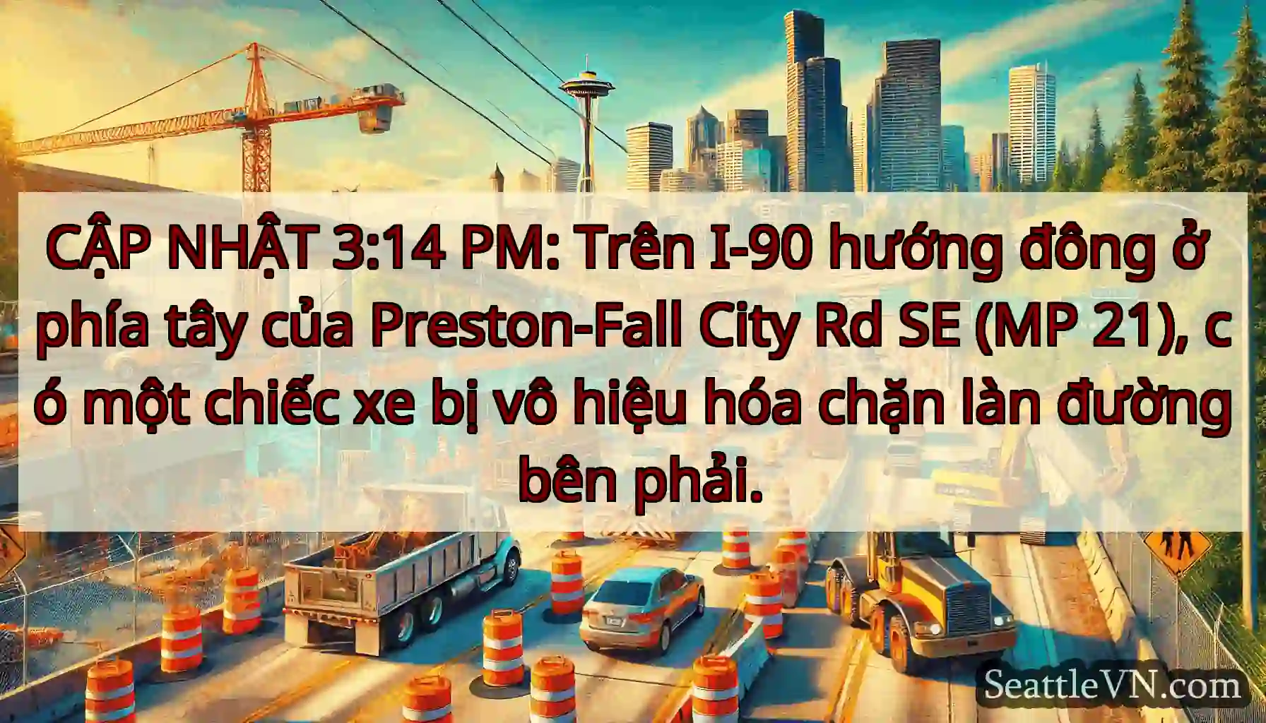 CẬP NHẬT 3:14 PM: Trên I-90 hướng đông ở phía tây