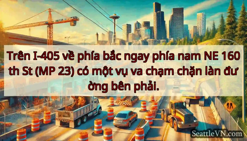 Trên I-405 về phía bắc ngay phía nam NE 160th St