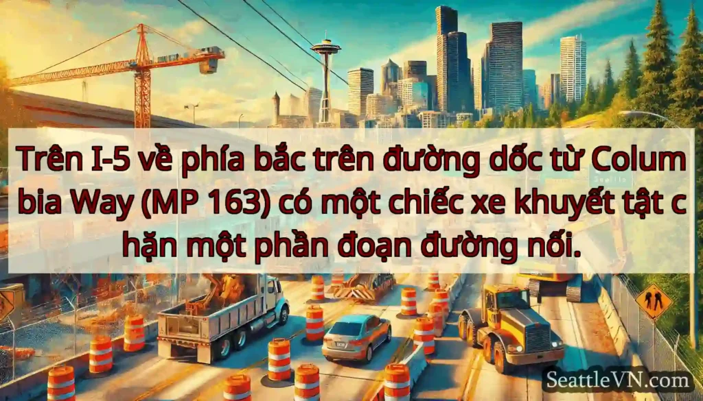 Trên I-5 về phía bắc trên đường dốc từ Columbia