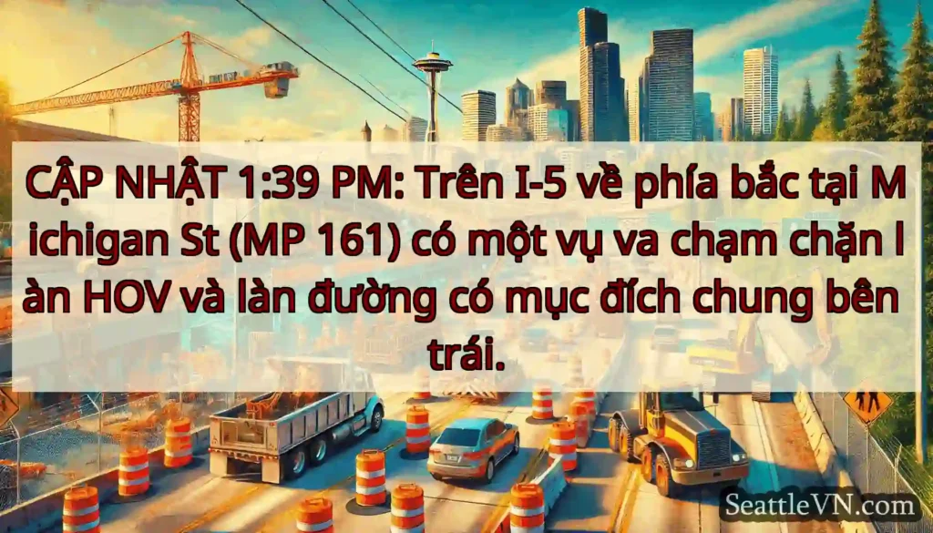 CẬP NHẬT 1:39 PM: Trên I-5 về phía bắc tại