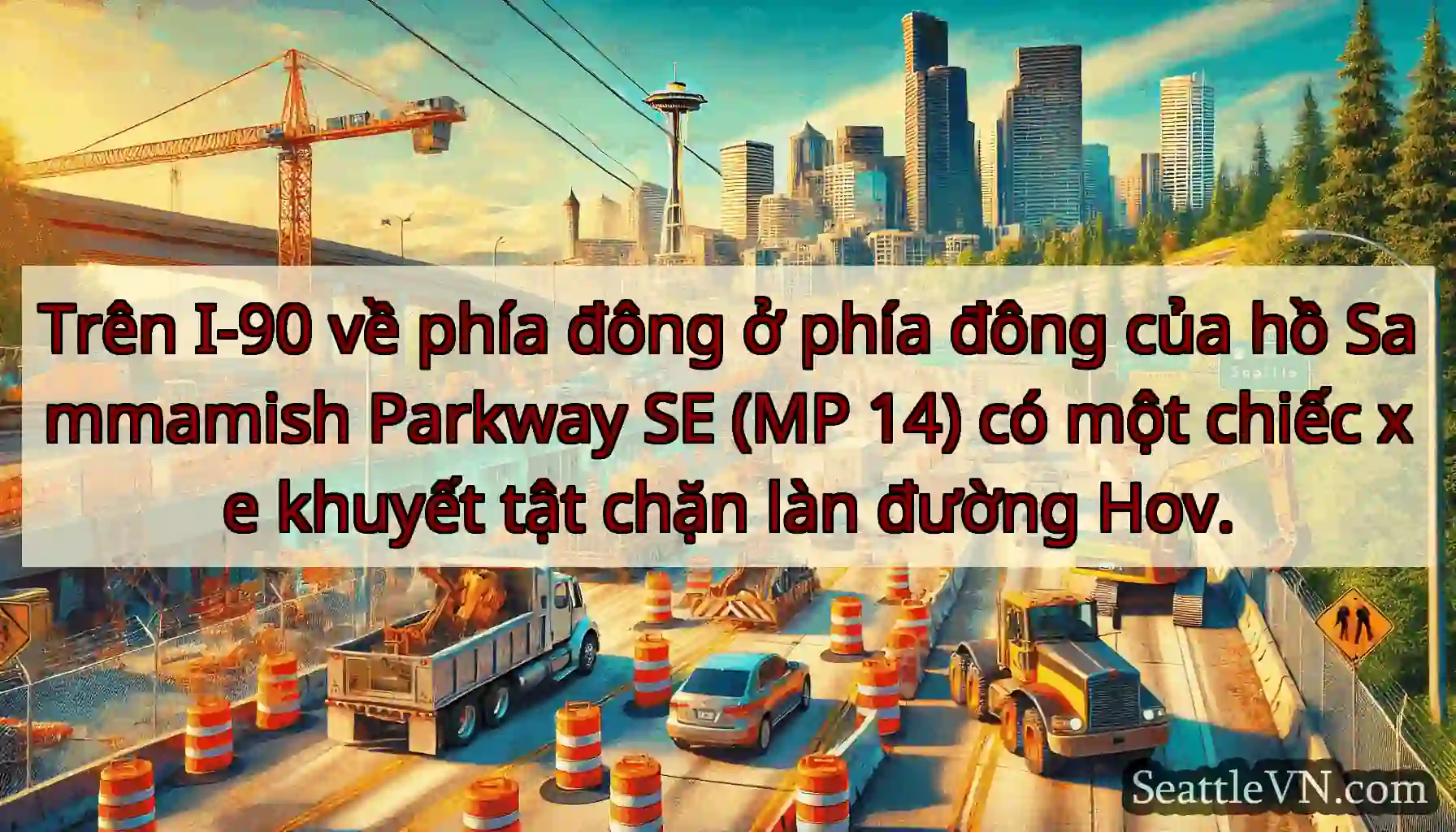 Trên I-90 về phía đông ở phía đông của hồ