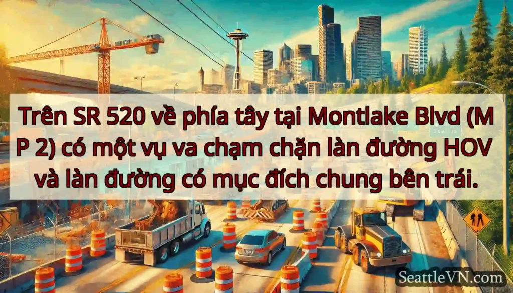 Trên SR 520 về phía tây tại Montlake Blvd (MP 2)
