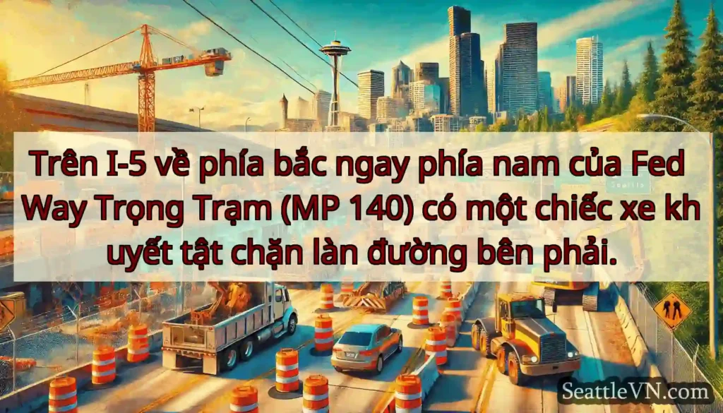 Trên I-5 về phía bắc ngay phía nam của Fed Way