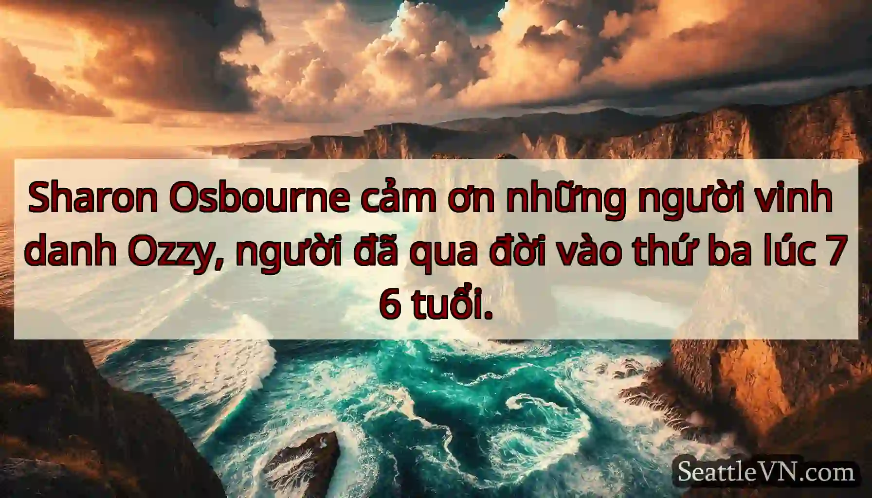 Sharon Osbourne cảm ơn những người vinh danh