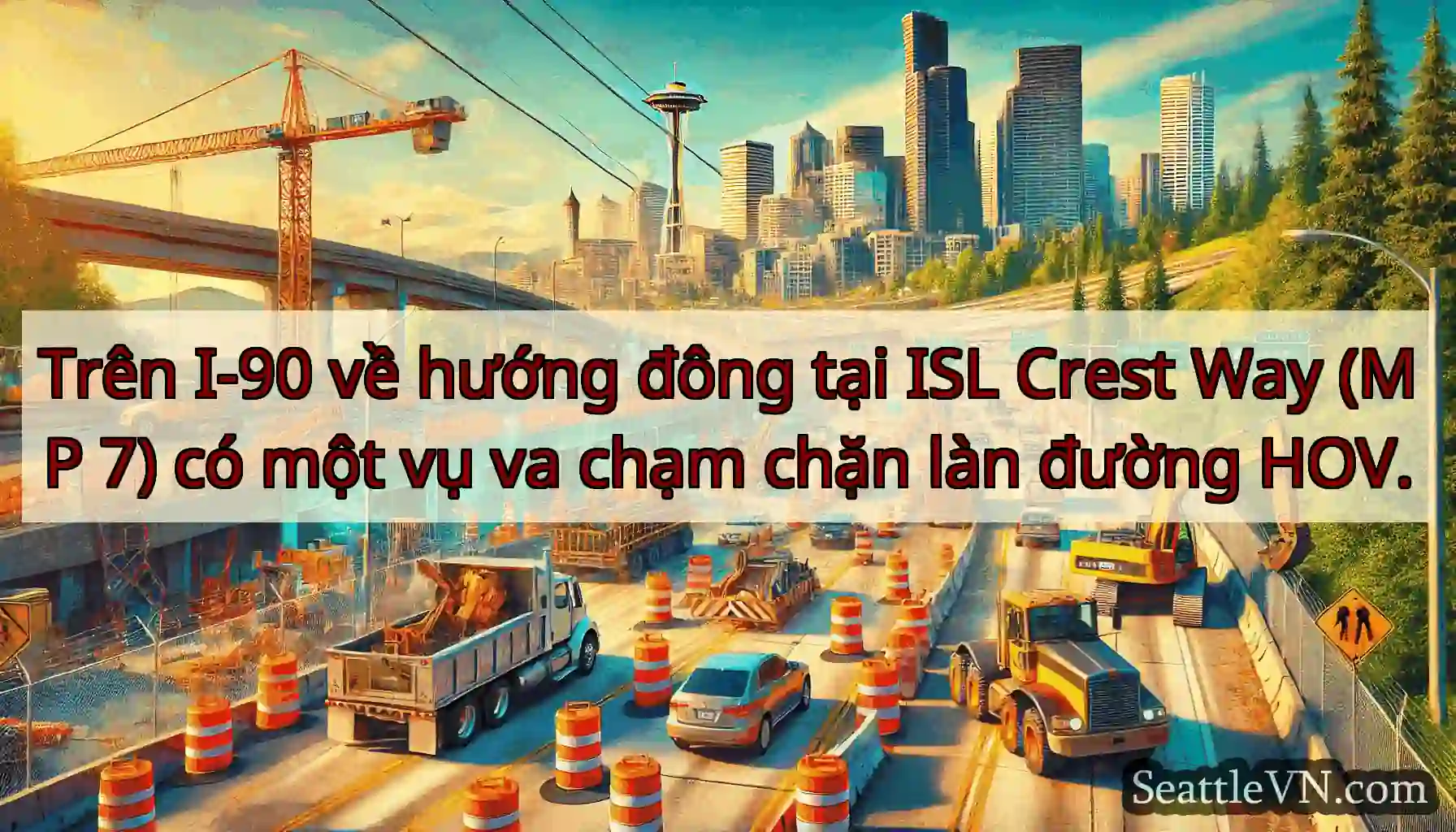 Trên I-90 về hướng đông tại ISL Crest Way (MP 7)