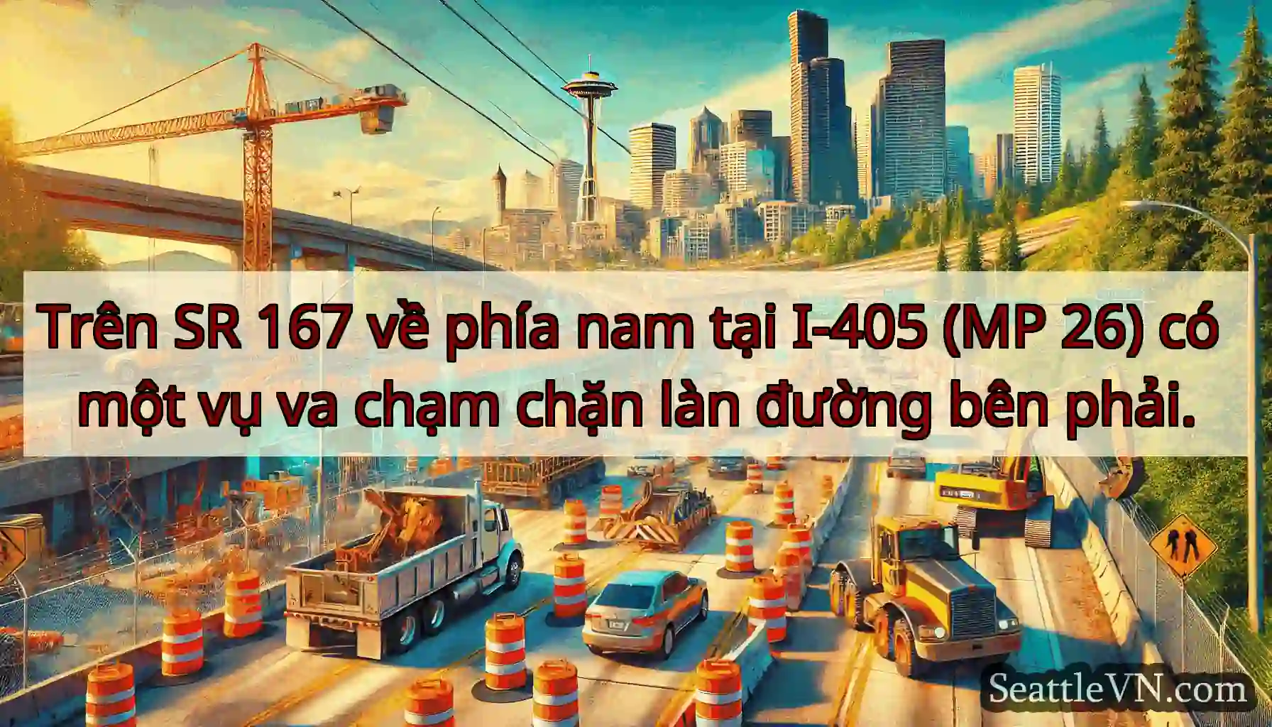 Trên SR 167 về phía nam tại I-405 (MP 26) có một