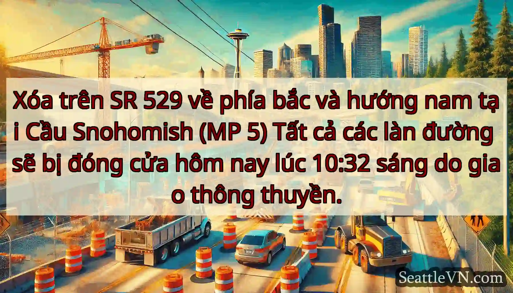 Xóa trên SR 529 về phía bắc và hướng nam tại Cầu