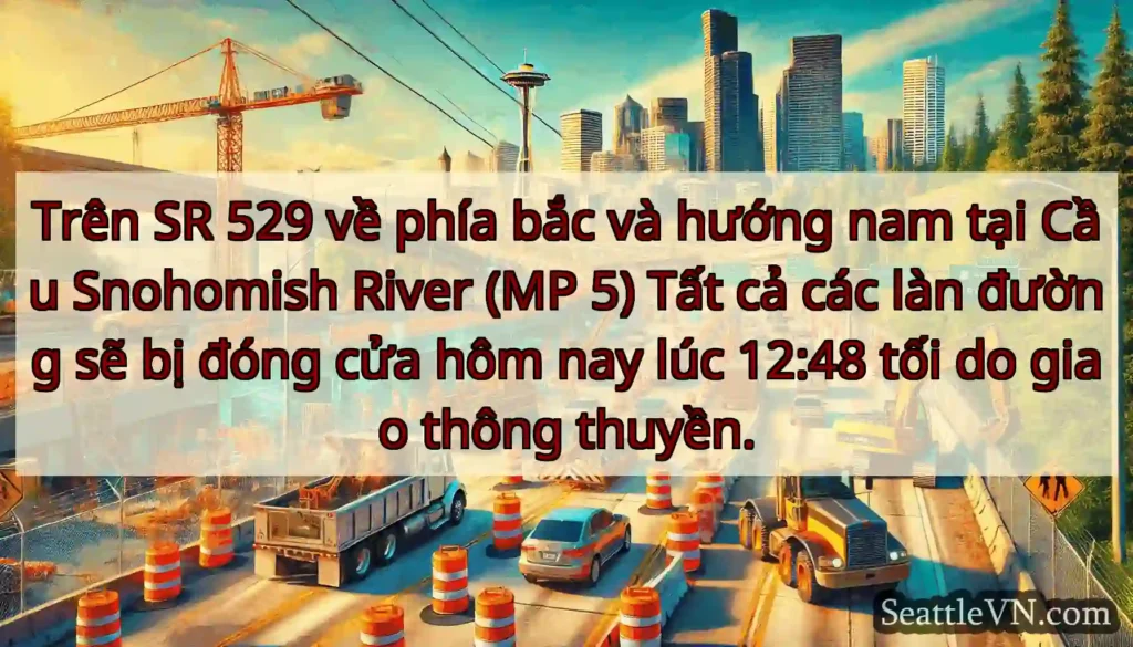 Trên SR 529 về phía bắc và hướng nam tại Cầu