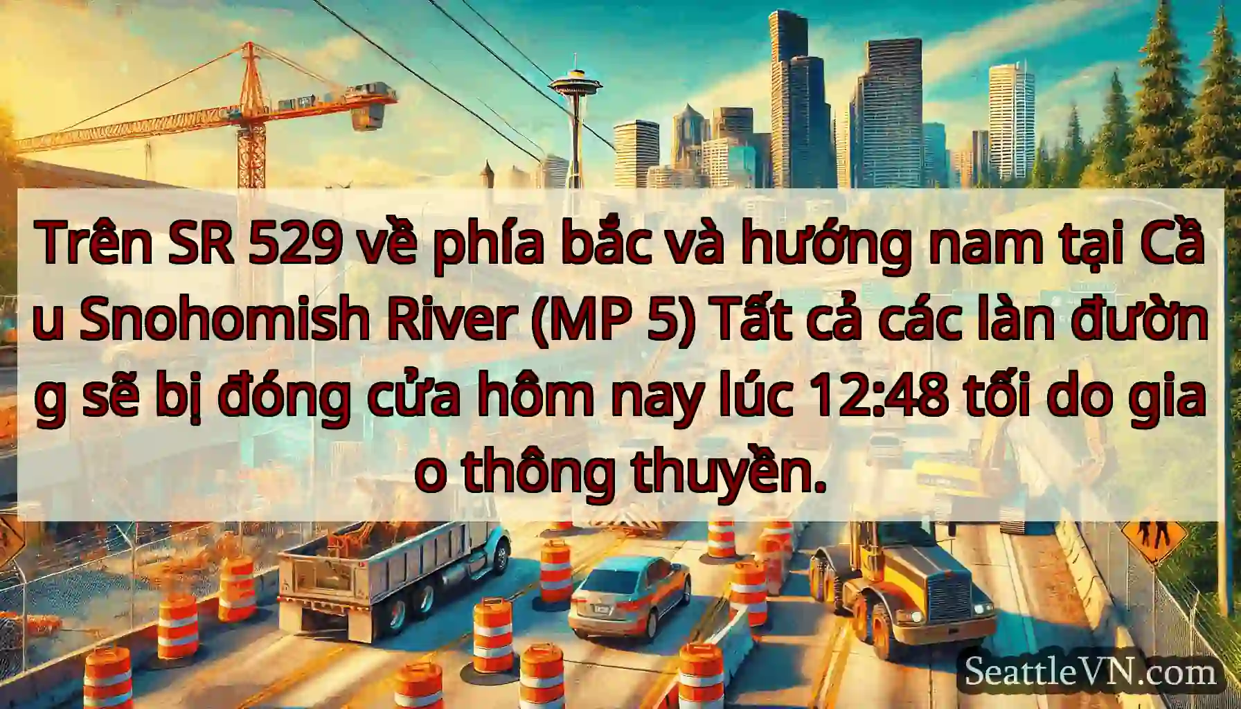 Trên SR 529 về phía bắc và hướng nam tại Cầu