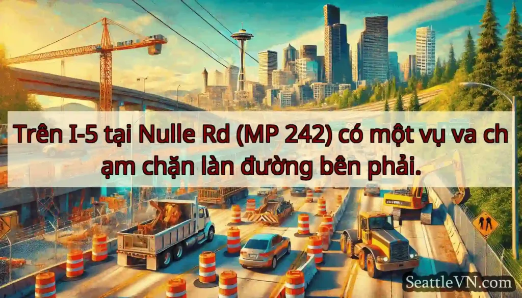 Trên I-5 tại Nulle Rd (MP 242) có một vụ va chạm