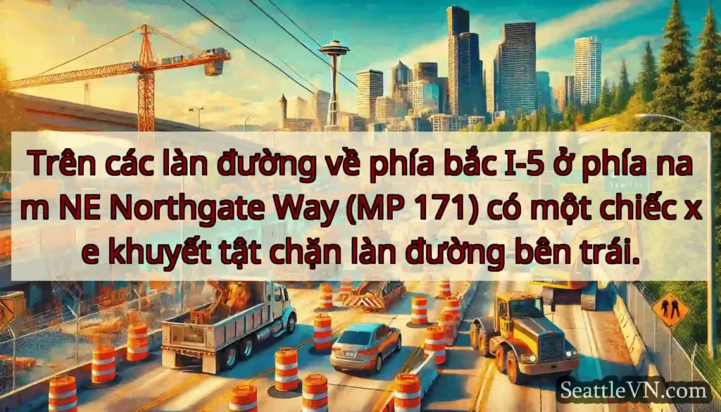 Trên các làn đường về phía bắc I-5 ở phía nam NE