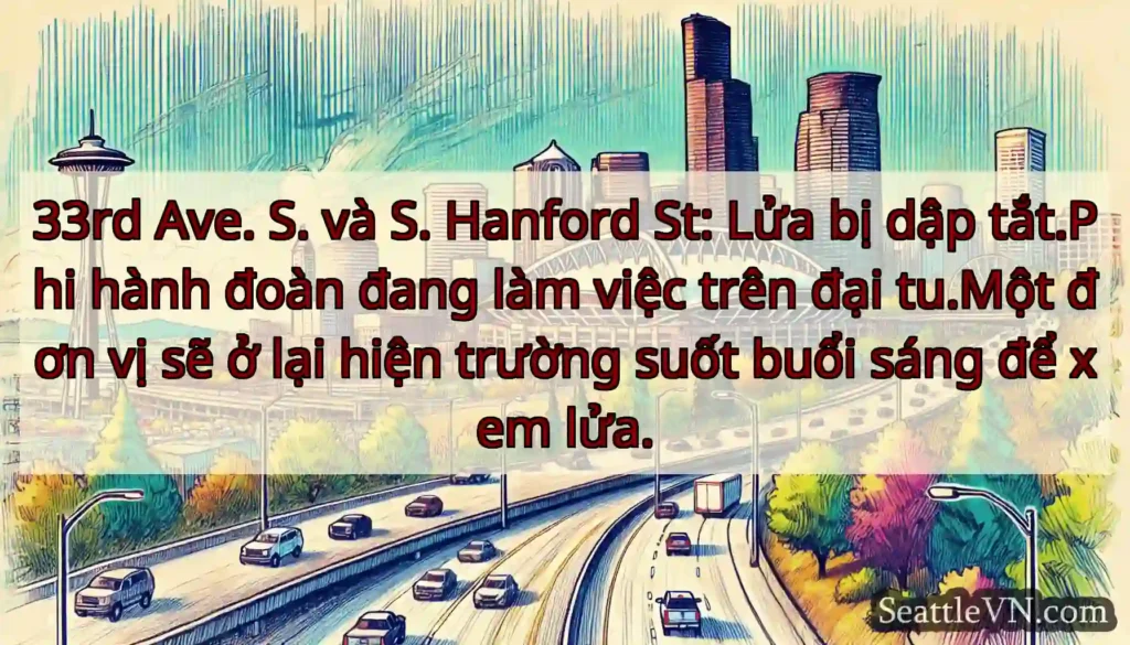 33rd Ave. S. và S. Hanford St: Lửa bị dập tắt.Phi