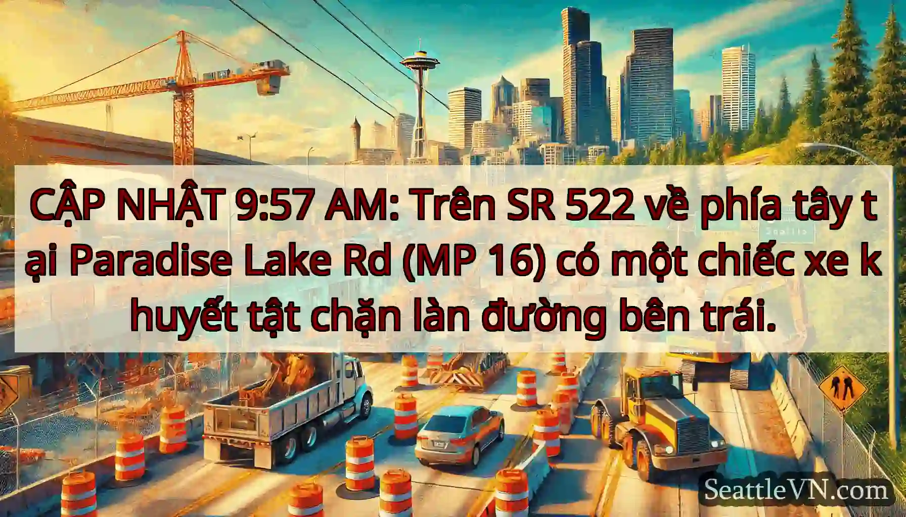 CẬP NHẬT 9:57 AM: Trên SR 522 về phía tây tại