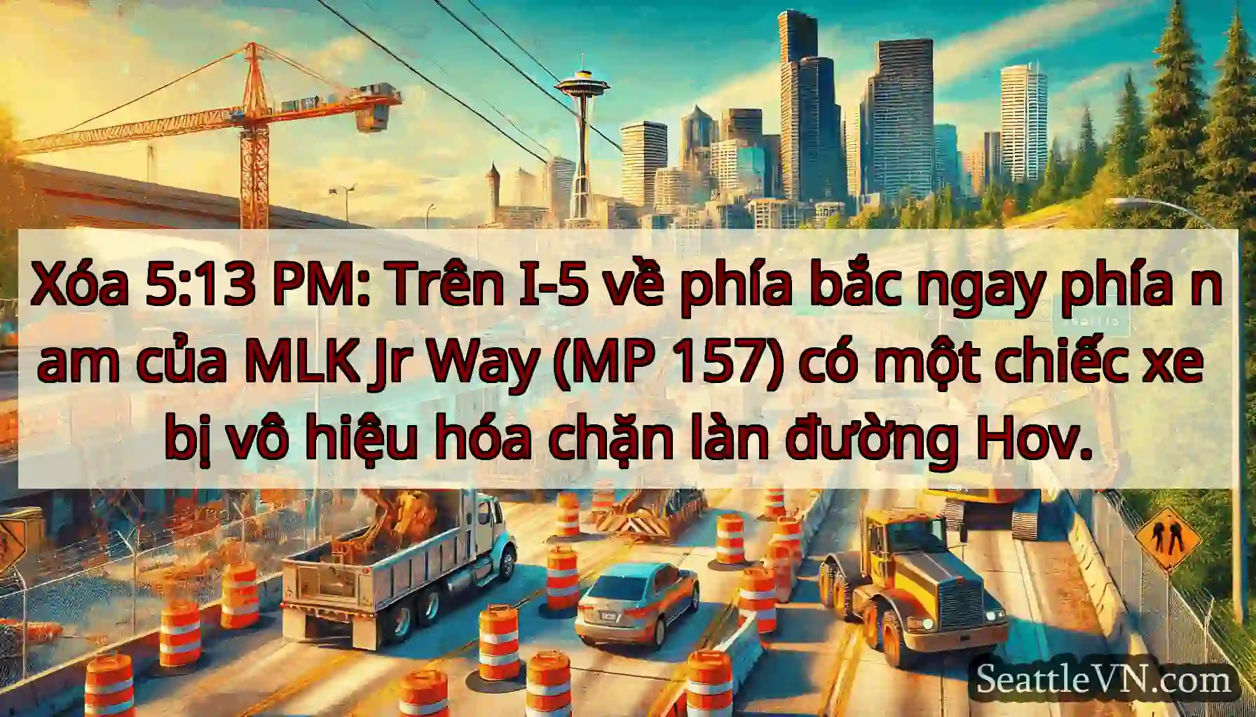 Xóa 5:13 PM: Trên I-5 về phía bắc ngay phía nam