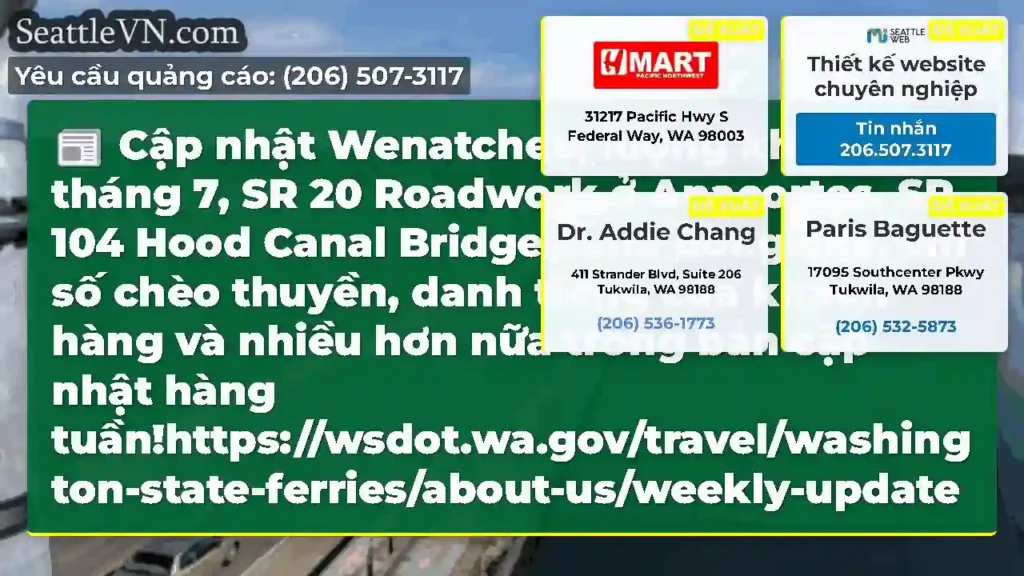 Cập nhật Wenatchee, lượng khách của tháng 7, SR