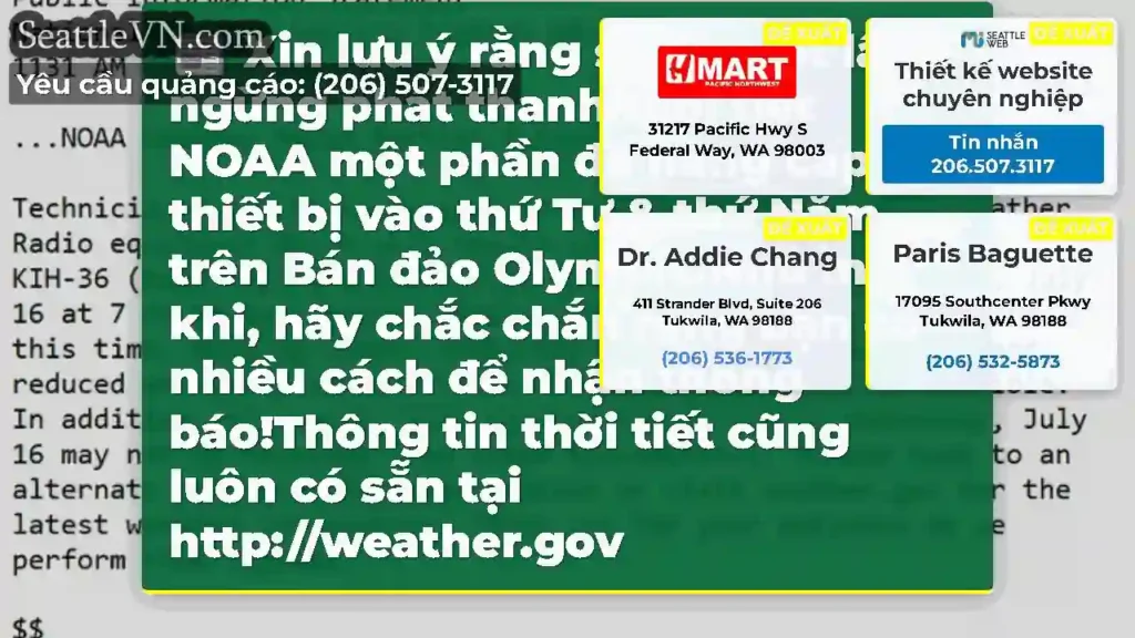 Xin lưu ý rằng sẽ có một lần ngừng phát thanh