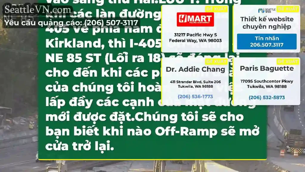 CẬP NHẬT cho bản cập nhật: SB I-405 Off-Ramp cho