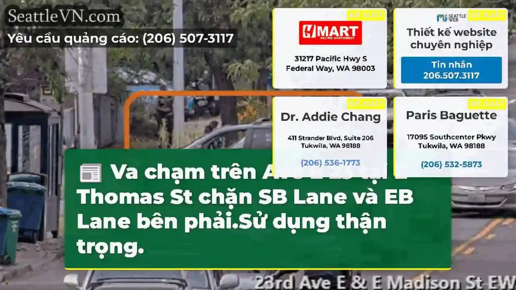 Va chạm trên Ave E 23 tại E Thomas St chặn SB