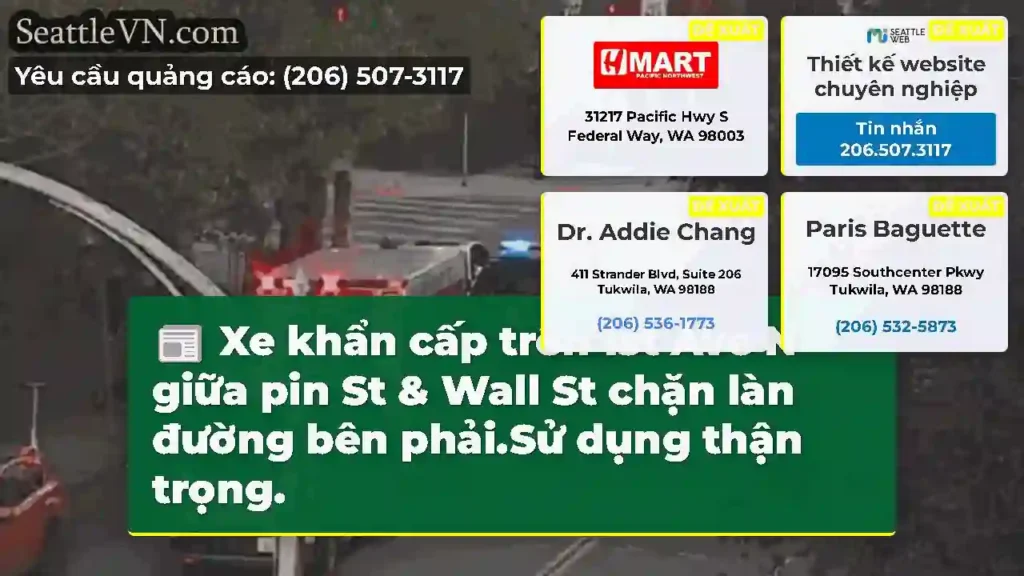 Xe khẩn cấp trên 1st Ave N giữa pin St & Wall St