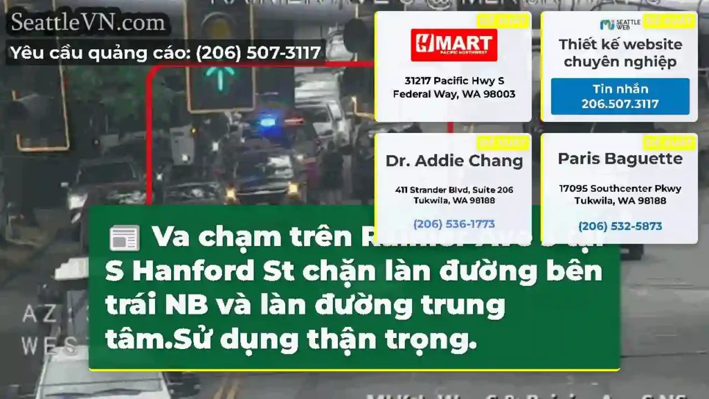 Va chạm trên Rainier Ave s tại S Hanford St chặn