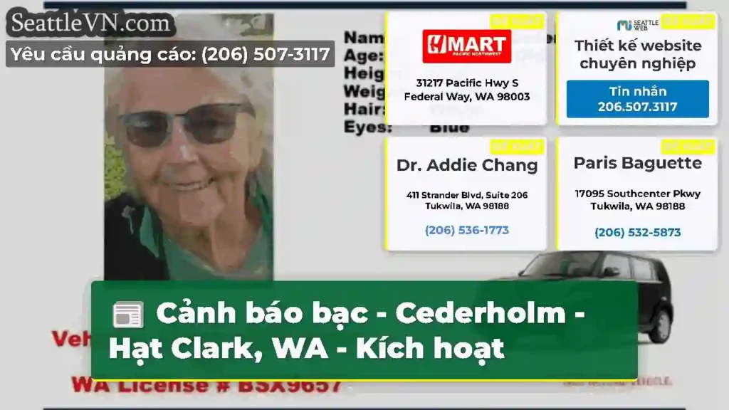 Cảnh báo bạc - Cederholm - Hạt Clark, WA - Kích