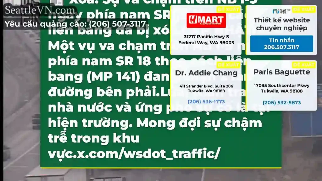Xóa: Sự va chạm trên NB I-5 ngay phía nam SR 18