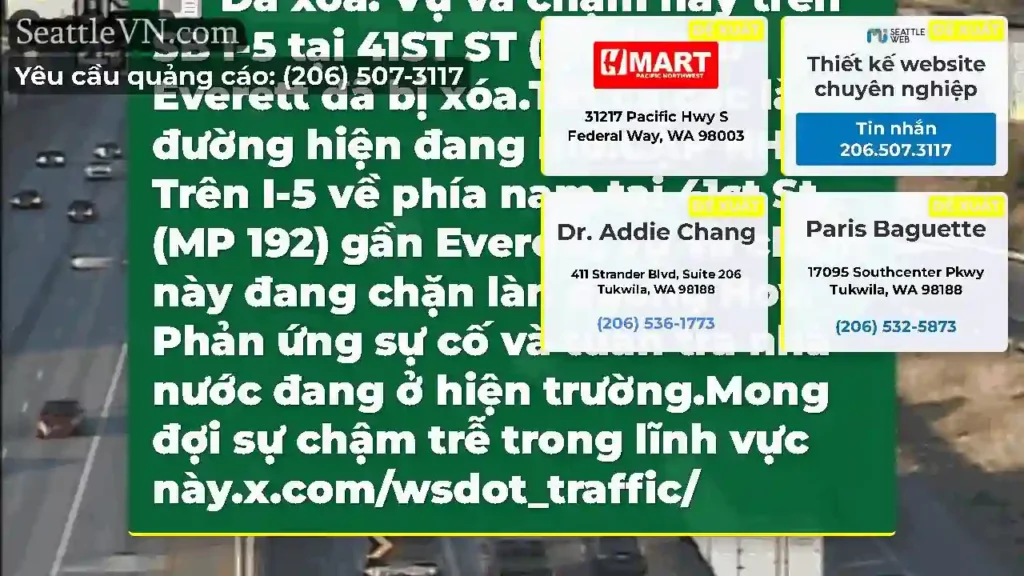 Đã xóa: Vụ va chạm này trên SB I-5 tại 41ST ST