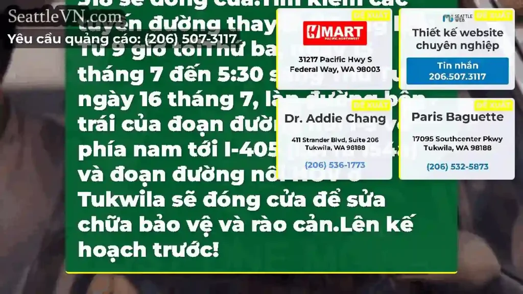 Thêm một đêm sửa chữa bảo vệ ở Tukwila!Từ 9 giờ