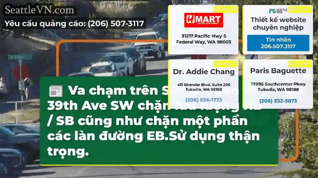 Va chạm trên SW Oregon St ở 39th Ave SW chặn lưu