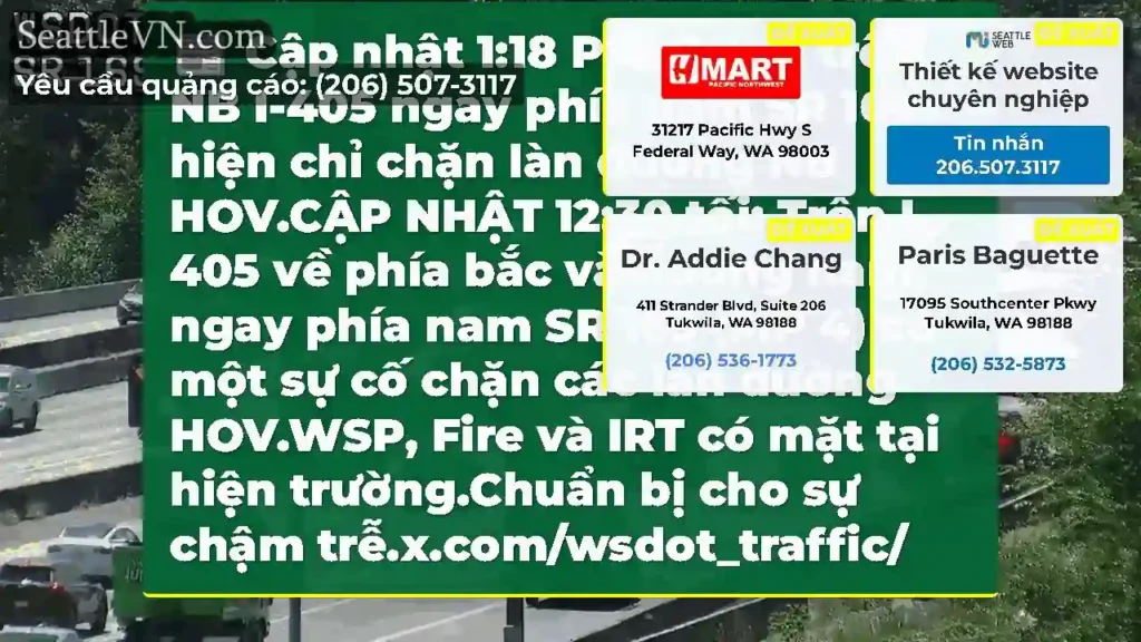 Cập nhật 1:18 PM: Sự cố trên NB I-405 ngay phía