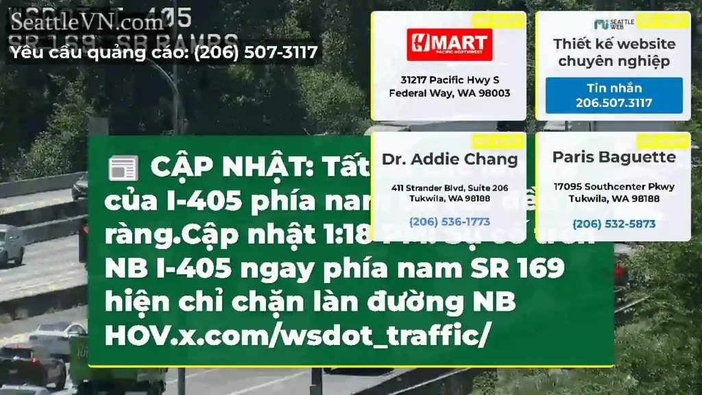 CẬP NHẬT: Tất cả các làn NB của I-405 phía nam SR