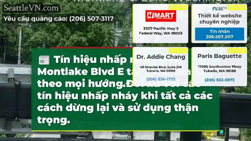 Tín hiệu nhấp nháy trên Montlake Blvd E tại E