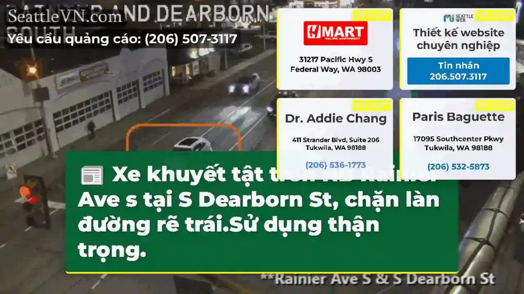 Xe khuyết tật trên NB Rainier Ave s tại S