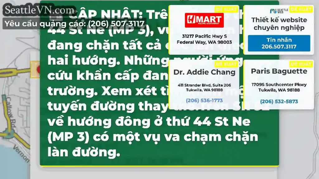 CẬP NHẬT: Trên SR 92 ở thứ 44 St Ne (MP 3), vụ va